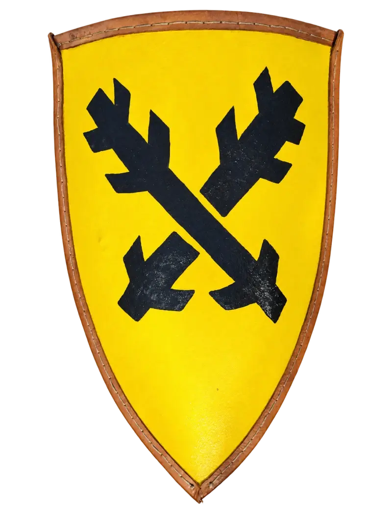 Lord of Leipa Shield — front, hand-painted heraldic face